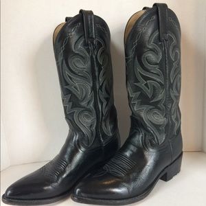 Dan Post 7.5D Cowboy Western Boots Black Leather